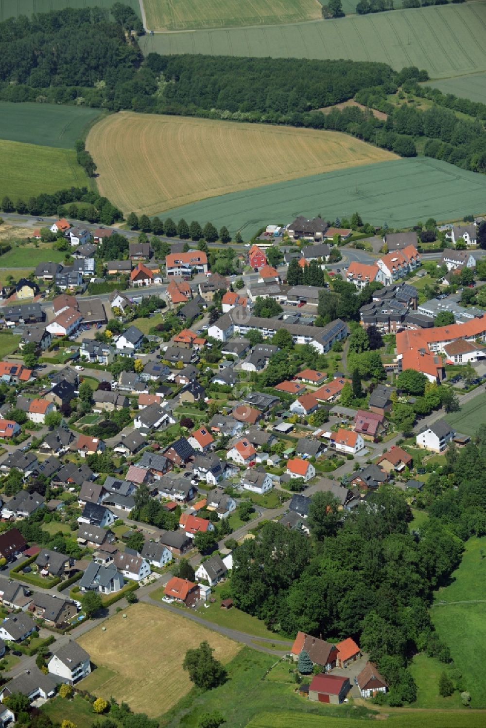 Luftbild Wüsten - Stadtzentrum im Innenstadtbereich in Wüsten im Bundesland Nordrhein-Westfalen