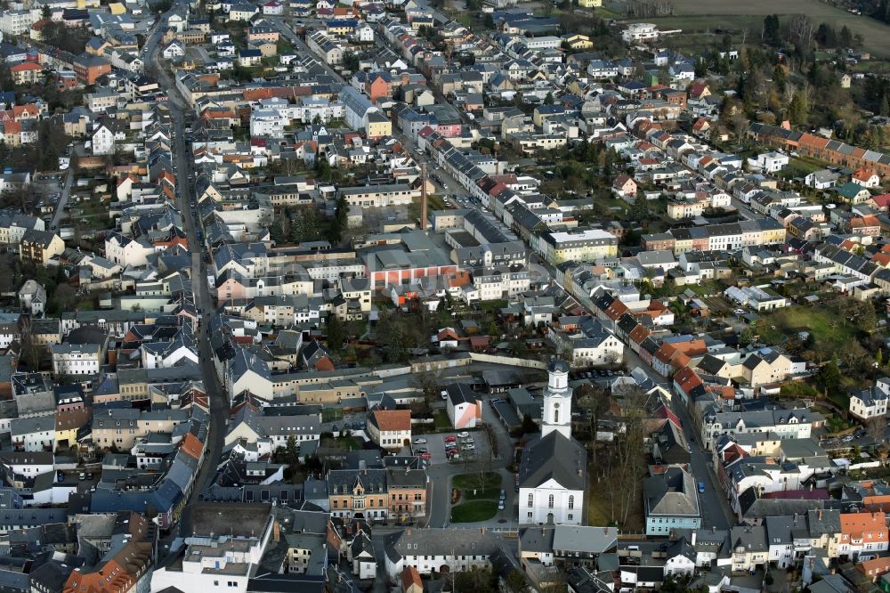 Zeulenroda-Triebes von oben - Stadtzentrum im Innenstadtbereich in Zeulenroda-Triebes im Bundesland Thüringen