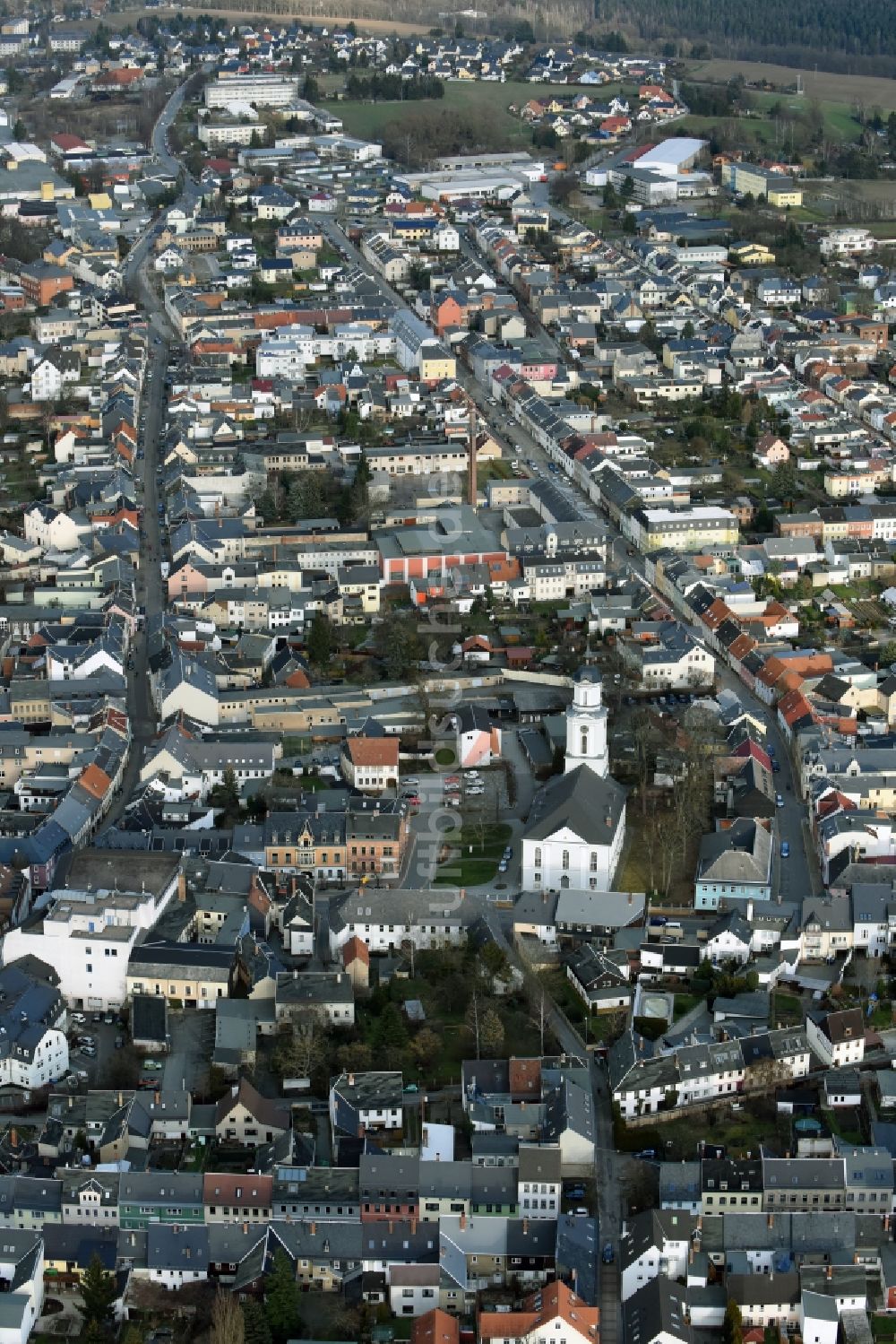 Zeulenroda-Triebes aus der Vogelperspektive: Stadtzentrum im Innenstadtbereich in Zeulenroda-Triebes im Bundesland Thüringen