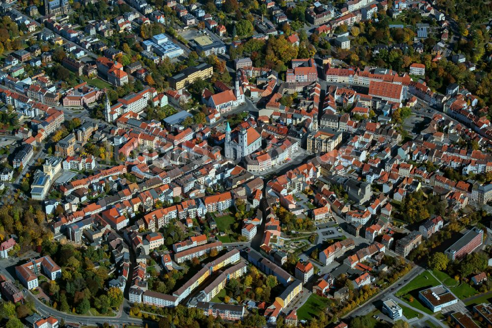 Luftbild Zittau - Stadtzentrum im Innenstadtbereich in Zittau im Bundesland Sachsen, Deutschland