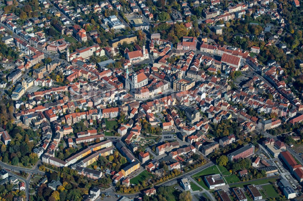 Luftaufnahme Zittau - Stadtzentrum im Innenstadtbereich in Zittau im Bundesland Sachsen, Deutschland