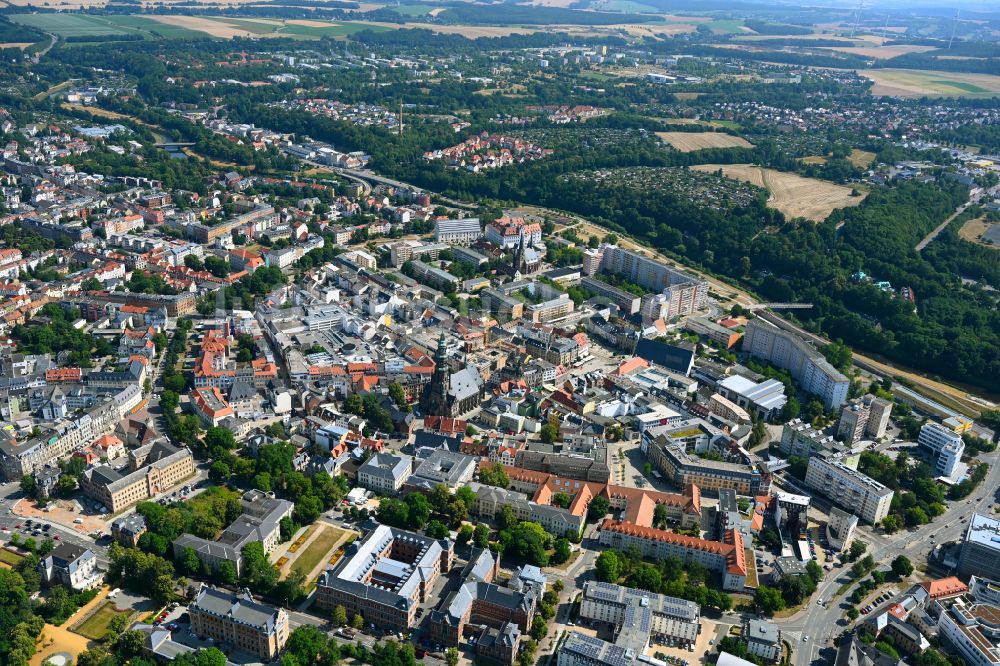 Luftbild Zwickau - Stadtzentrum im Innenstadtbereich in Zwickau im Bundesland Sachsen, Deutschland