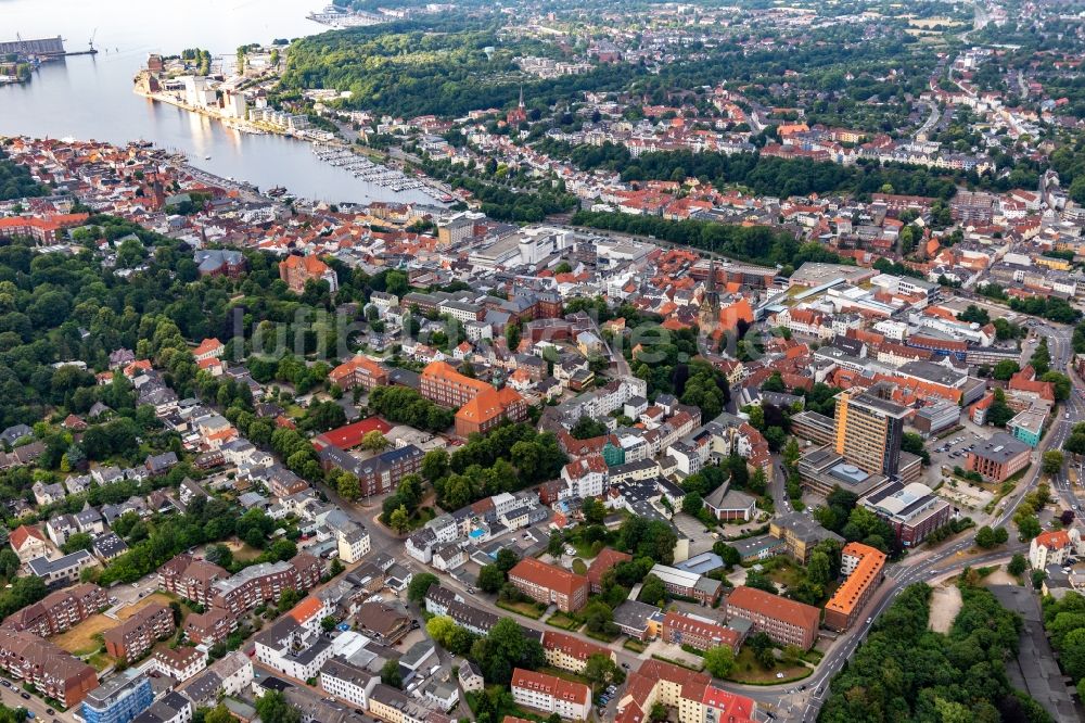 Luftbild Flensburg - Stadtzentrum im Innenstadtbereich zwischen Südergraben und Friesische Straße in Flensburg im Bundesland Schleswig-Holstein, Deutschland