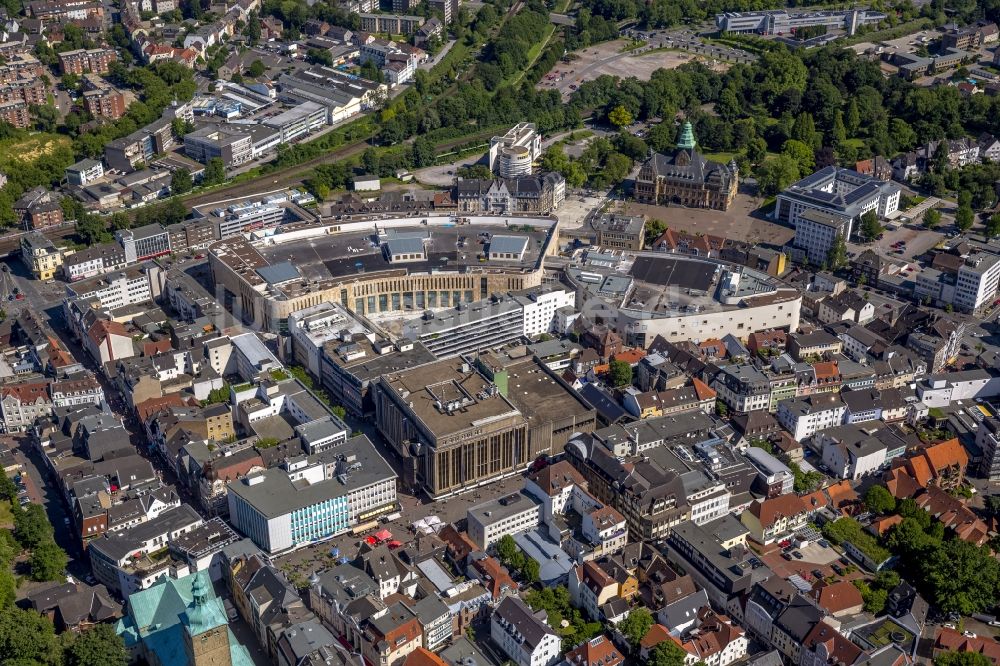 Luftbild Recklinghausen - Stadtzentrum am Innenstadtring Kaiserwall mit Einkaufszentrum Löhrhof Center der ECE in Recklinghausen im Bundesland Nordrhein-Westfalen