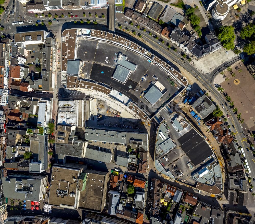 Recklinghausen aus der Vogelperspektive: Stadtzentrum am Innenstadtring Kaiserwall mit Einkaufszentrum Löhrhof Center der ECE in Recklinghausen im Bundesland Nordrhein-Westfalen