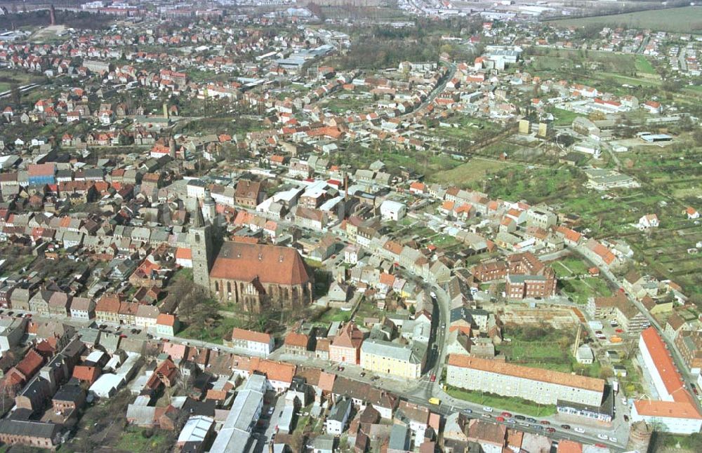 Luftaufnahme Jüterbog / Brandenburg - Stadtzentrum von Jüterbog in Brandenburg.