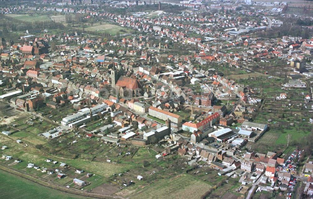 Jüterbog / Brandenburg aus der Vogelperspektive: Stadtzentrum von Jüterbog in Brandenburg.