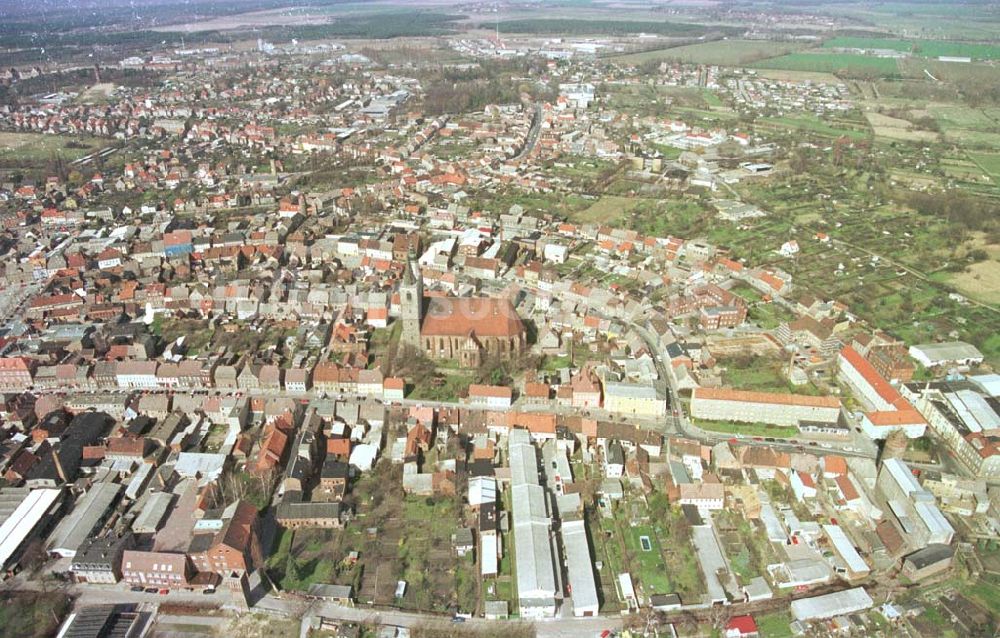 Luftbild Jüterbog / Brandenburg - Stadtzentrum von Jüterbog in Brandenburg.