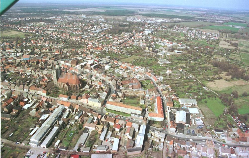 Luftaufnahme Jüterbog / Brandenburg - Stadtzentrum von Jüterbog in Brandenburg.