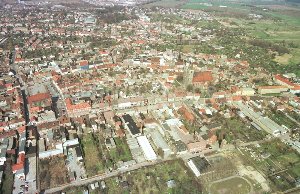 Jüterbog / Brandenburg von oben - Stadtzentrum von Jüterbog in Brandenburg.