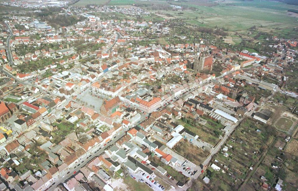 Jüterbog / Brandenburg aus der Vogelperspektive: Stadtzentrum von Jüterbog in Brandenburg.