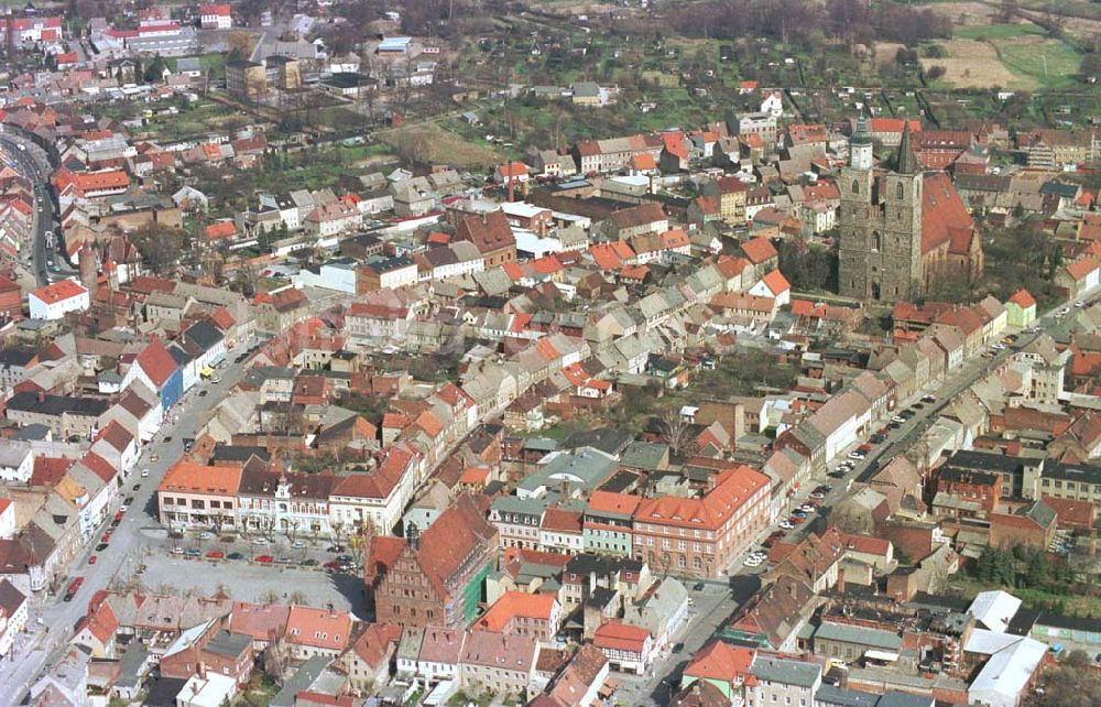 Luftbild Jüterbog / Brandenburg - Stadtzentrum von Jüterbog in Brandenburg.