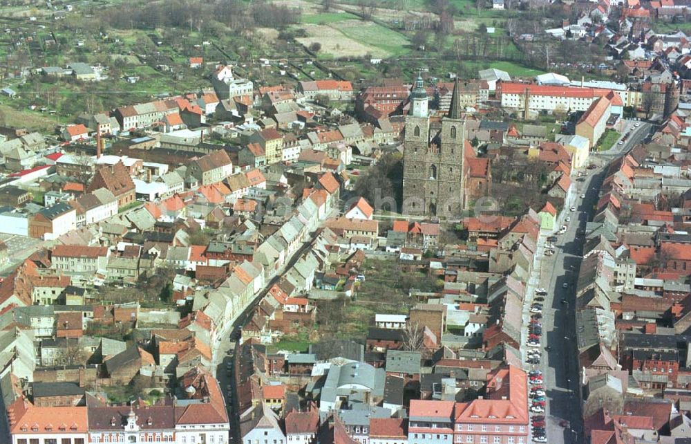 Luftaufnahme Jüterbog / Brandenburg - Stadtzentrum von Jüterbog in Brandenburg.