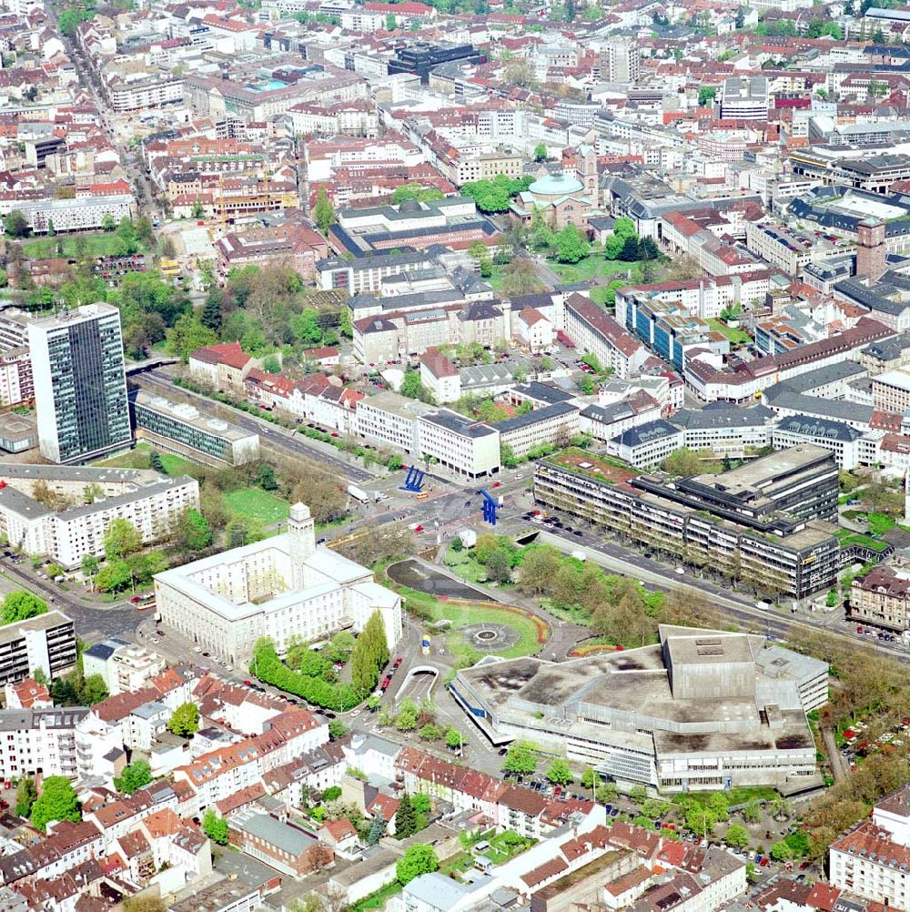 Luftbild Karlsruhe - Stadtzentrum von Karlsruhe.