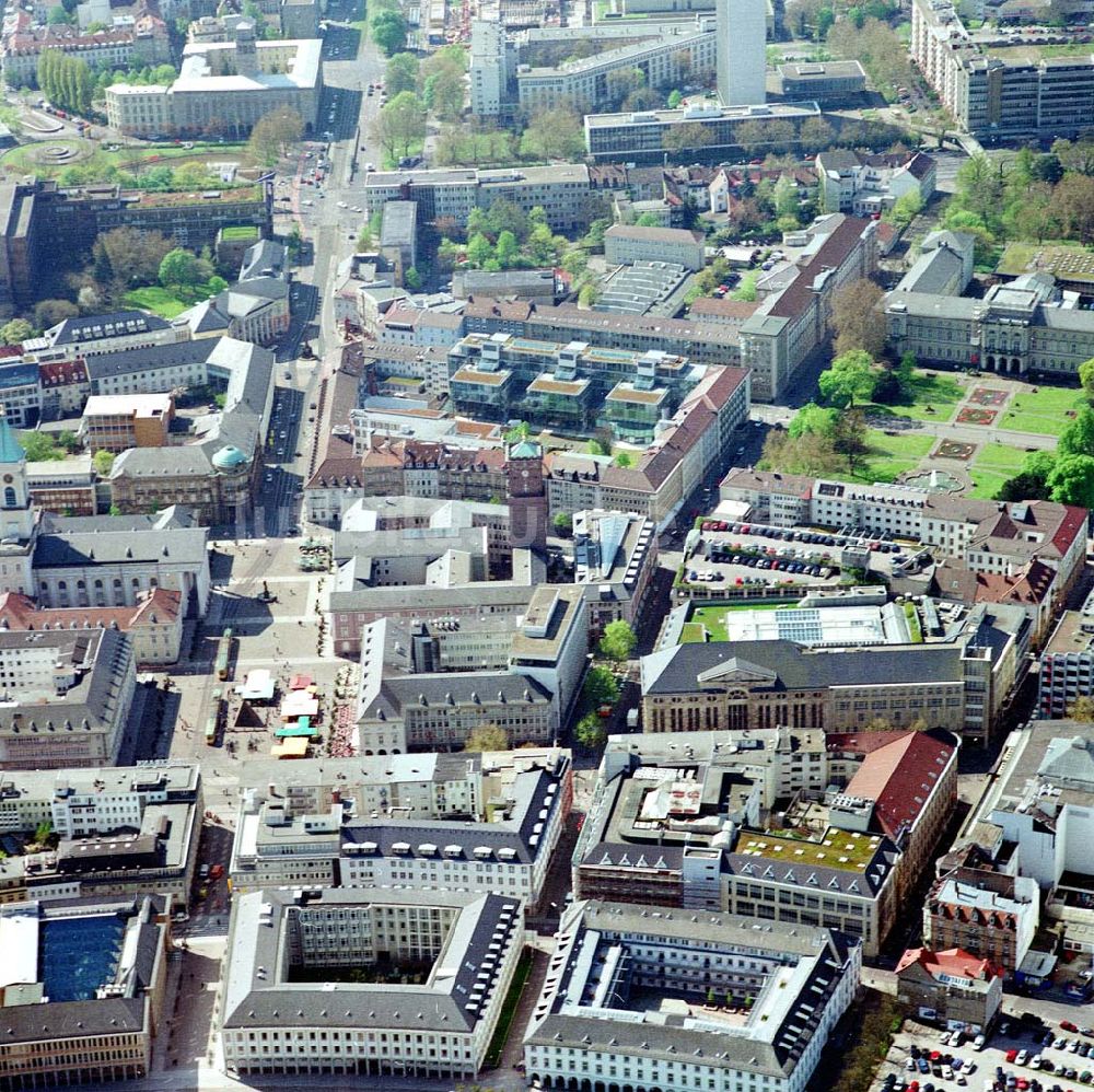 Karlsruhe von oben - Stadtzentrum von Karlsruhe.