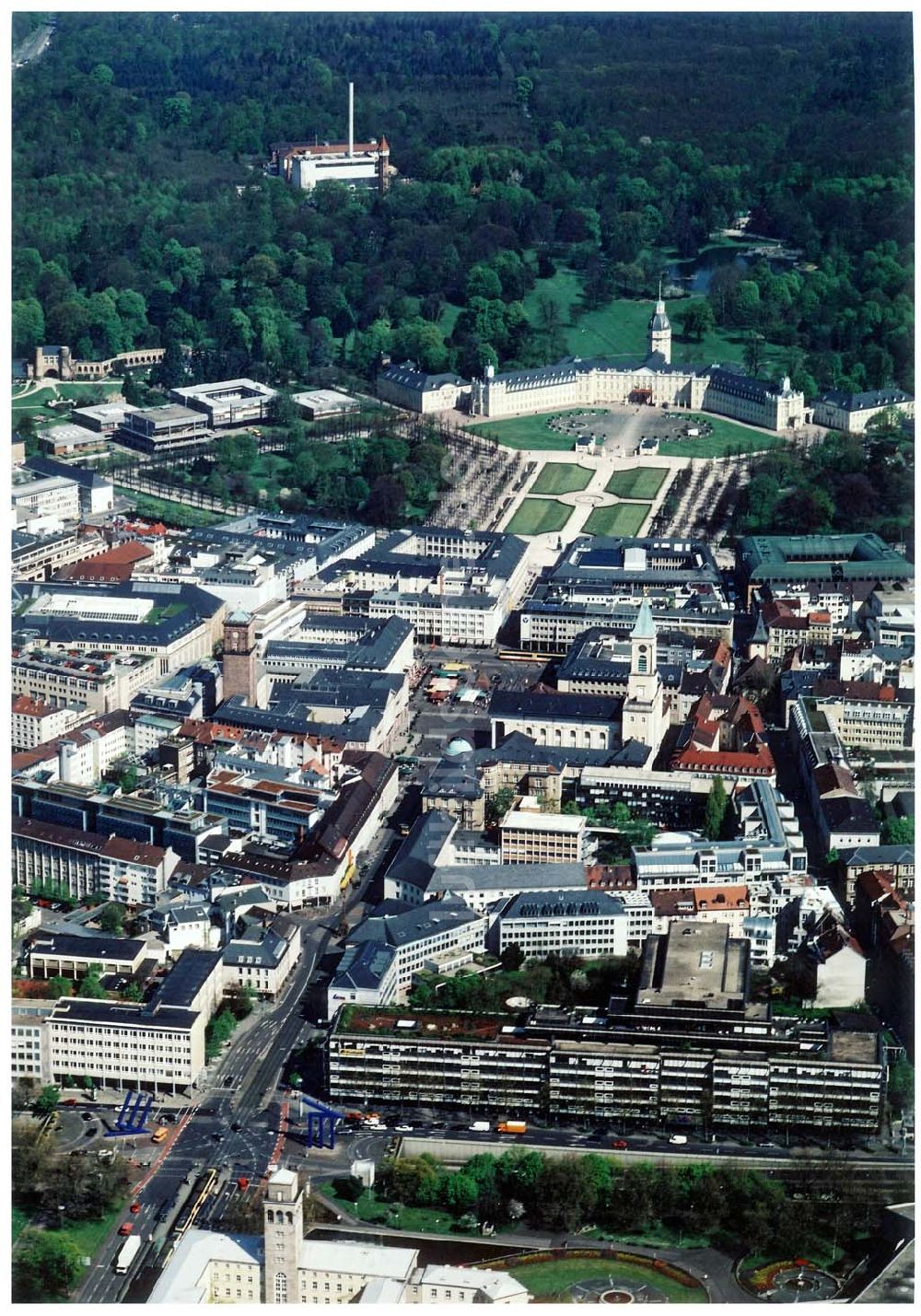 Karlsruhe von oben - Stadtzentrum von Karlsruhe.