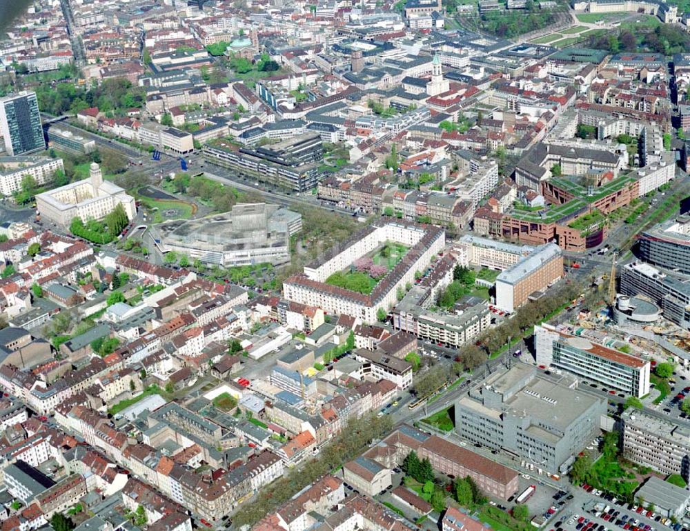 Luftbild Karlsruhe - Stadtzentrum von Karlsruhe.