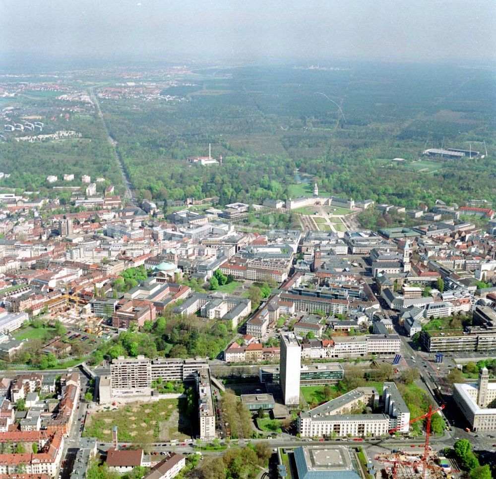 Luftbild Karlsruhe - Stadtzentrum von Karlsruhe.