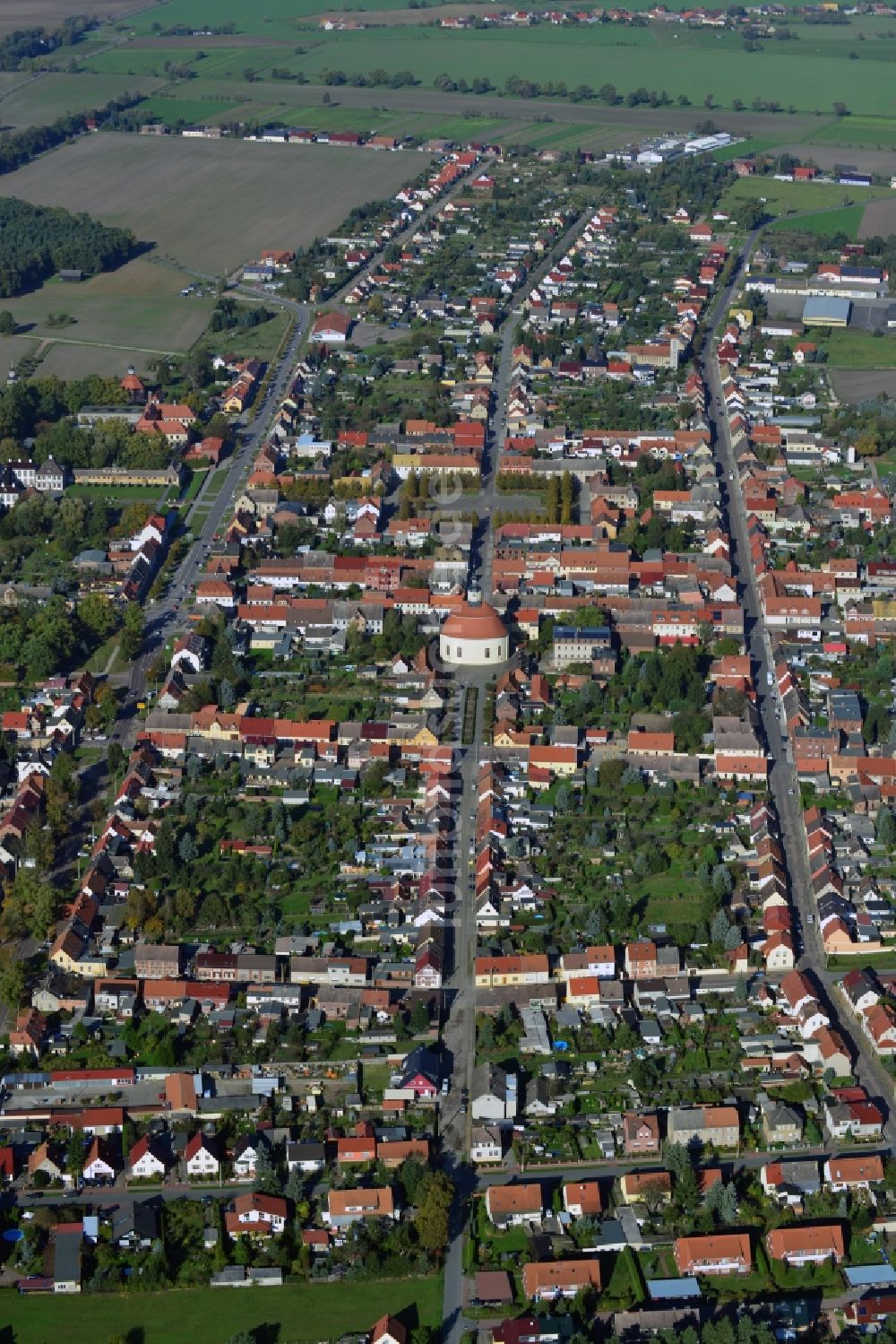 Luftbild Oranienbaum-Wörlitz - Stadtzentrum an der Kirchstraße in Oranienbaum-Wörlitz im Bundesland Sachsen-Anhalt