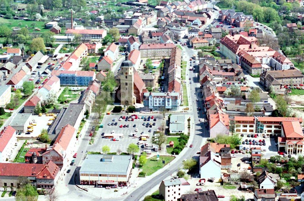 Lübben von oben - 29.04.1995 Stadtzentrum Lübben