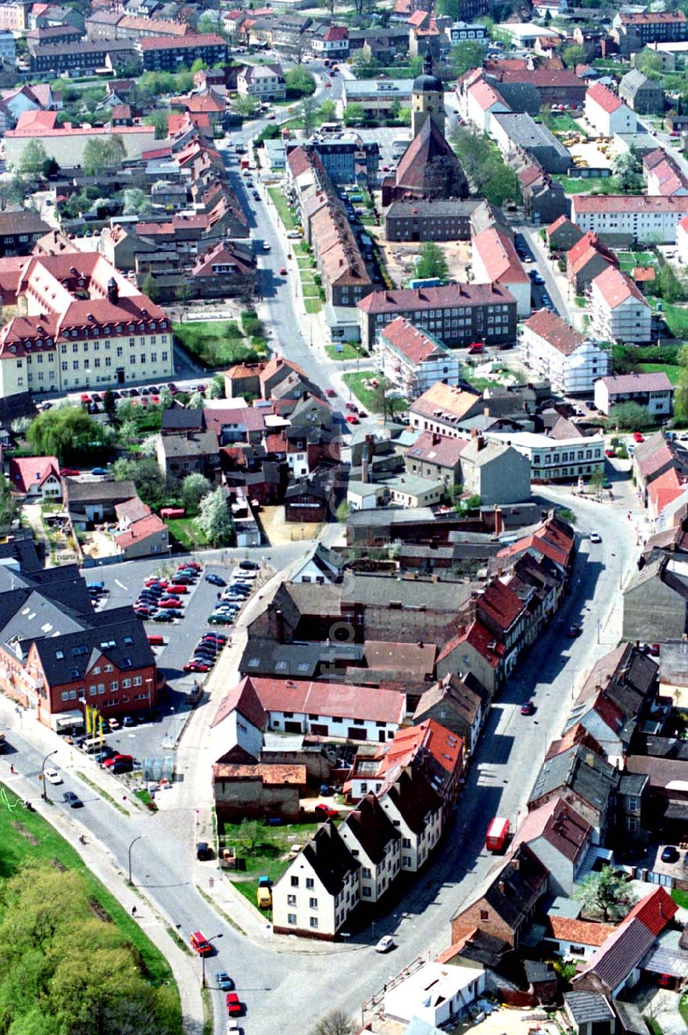 Luftbild Lübben - 29.04.1995 Stadtzentrum Lübben