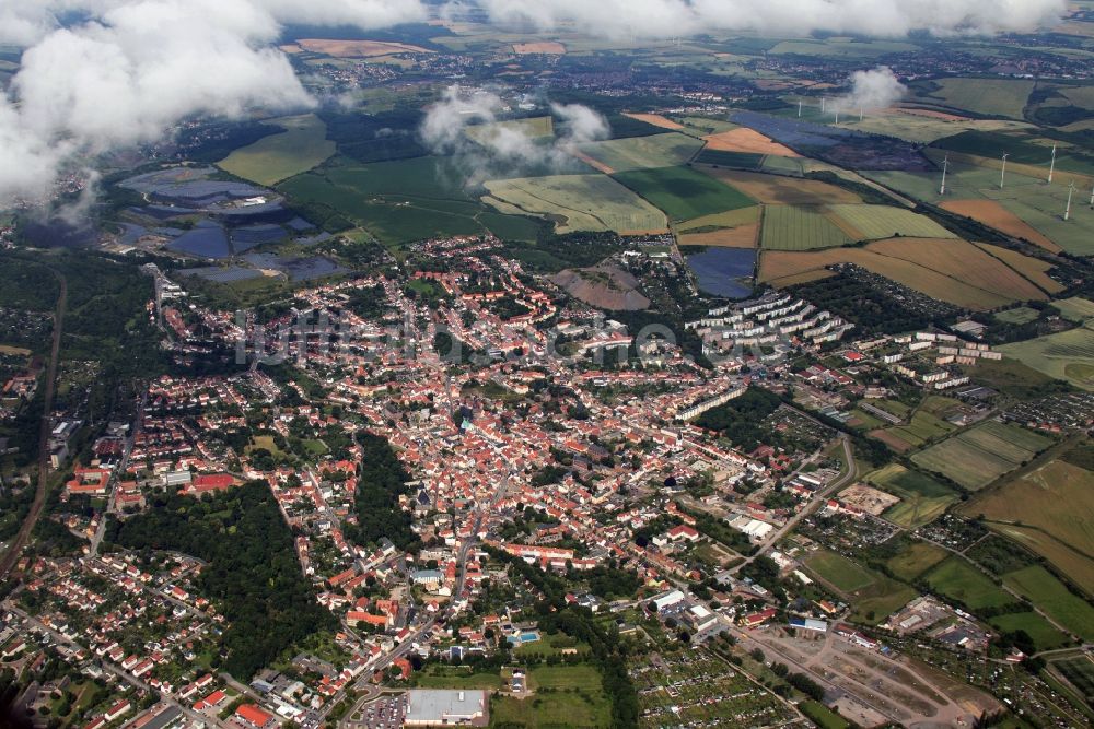 Luftaufnahme Eisleben - Stadtzentrum der Lutherstadt Eisleben im Bundesland Sachsen-Anhalt