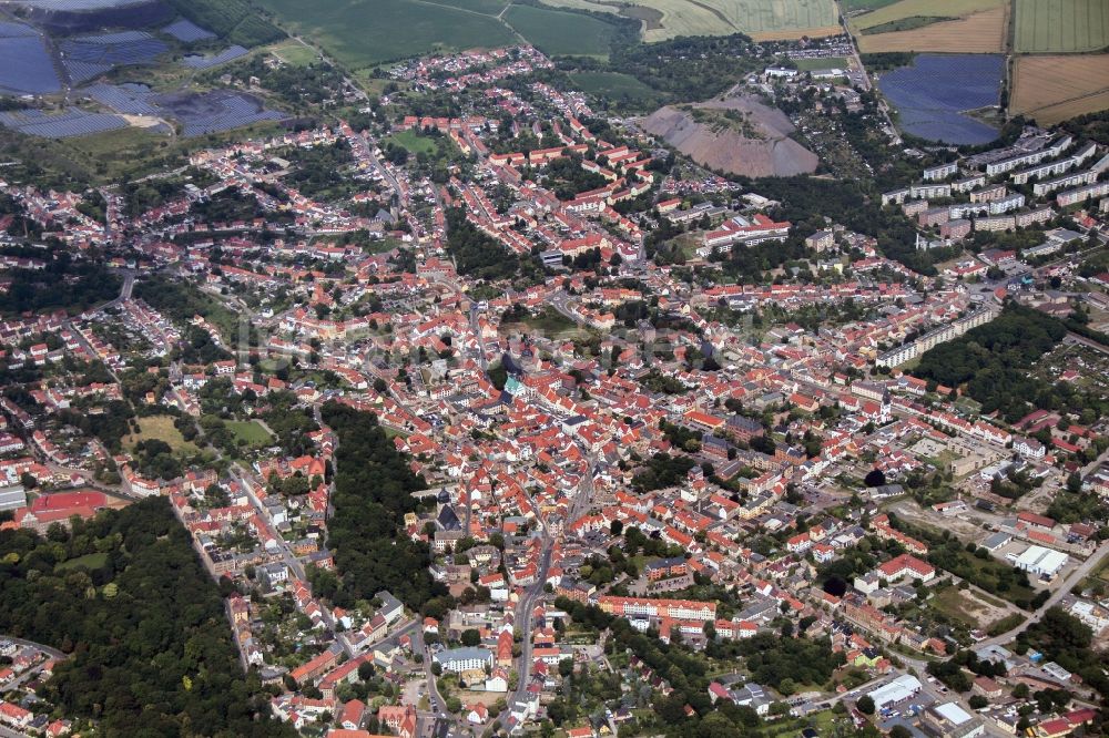 Eisleben von oben - Stadtzentrum der Lutherstadt Eisleben im Bundesland Sachsen-Anhalt