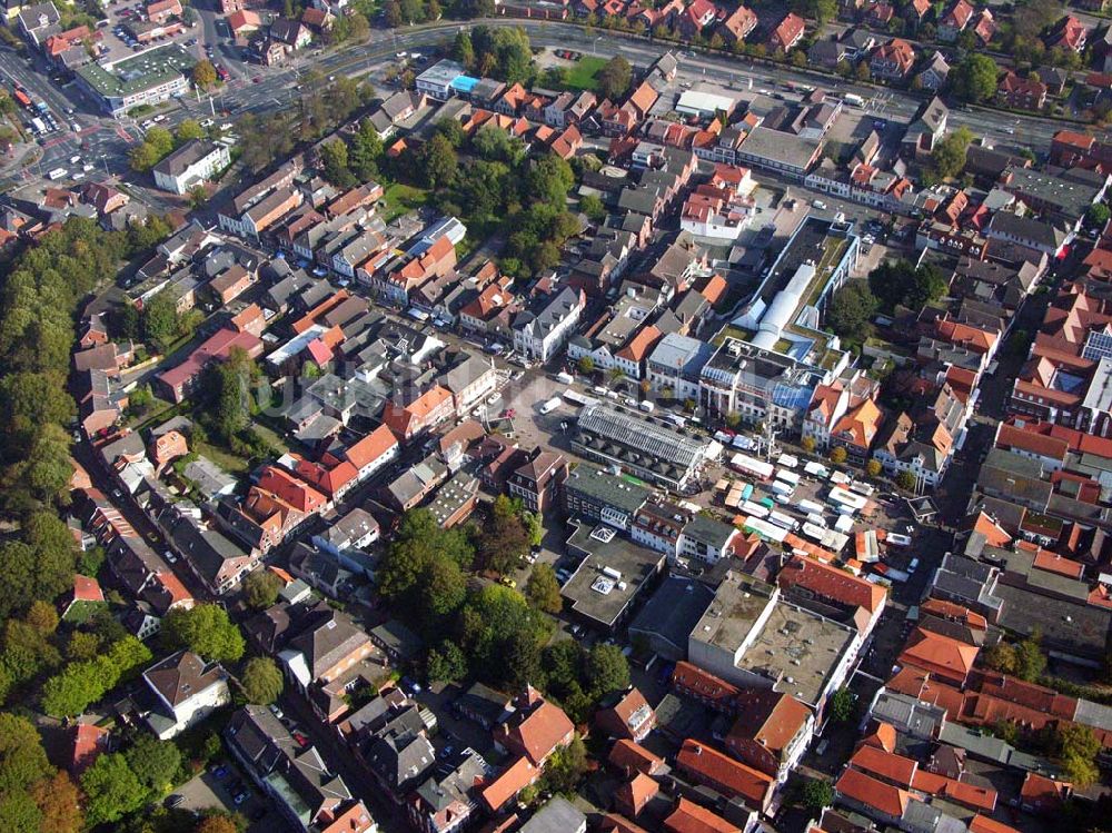 Aurich von oben - Stadtzentrum und Marktplatz von Aurich