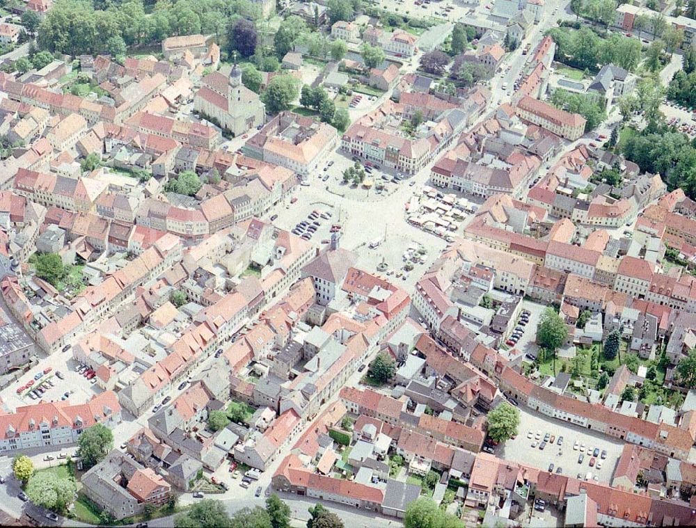 Bischofswerda / Sachsen von oben - Stadtzentrum mit dem Marktplatz in Bischofswerda / sachsen.