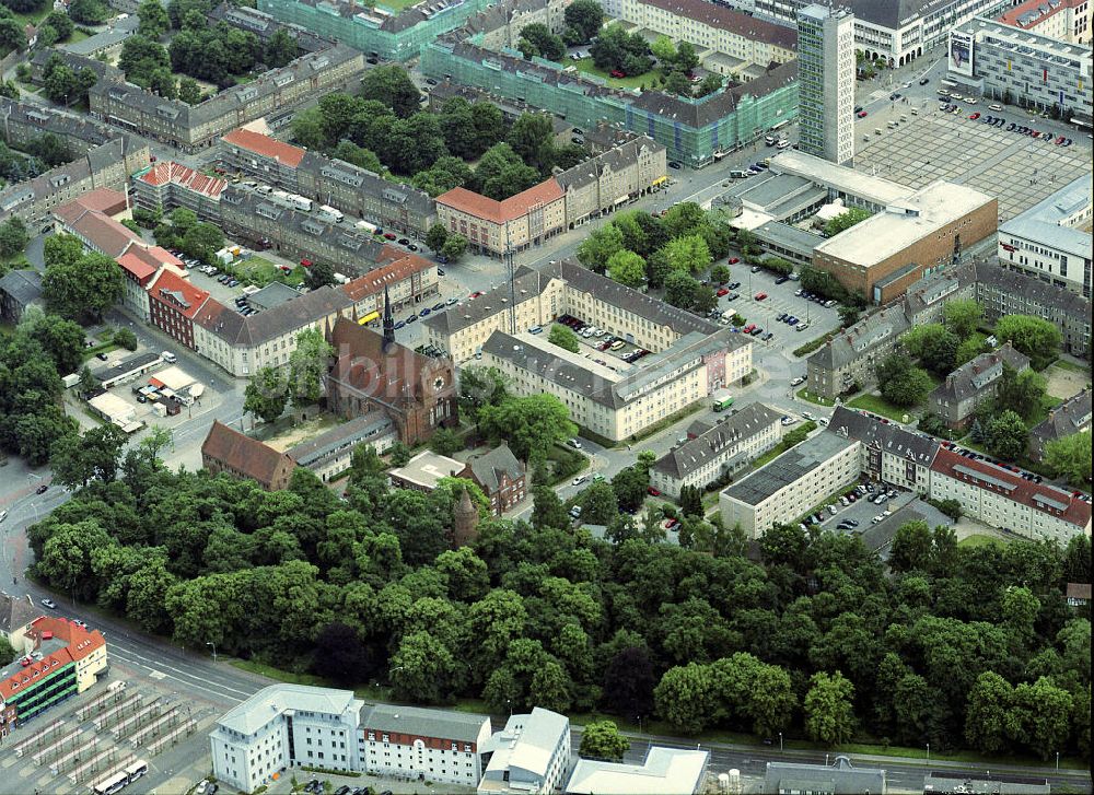 Neubrandenburg von oben - Stadtzentrum von Neubrandenburg