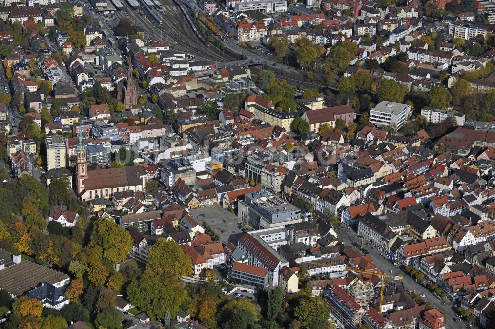 Offenburg von oben - Stadtzentrum Offenburg