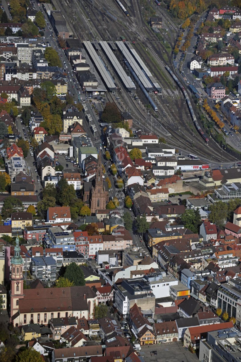 Offenburg aus der Vogelperspektive: Stadtzentrum Offenburg