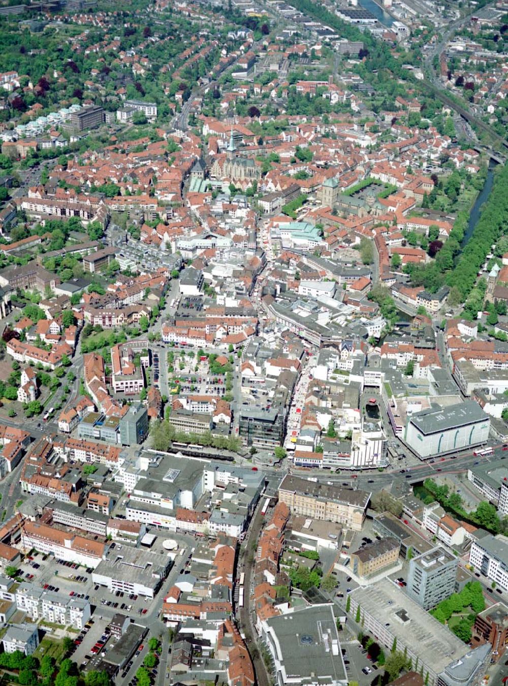 Osnabrück von oben - Stadtzentrum von Osnabrück