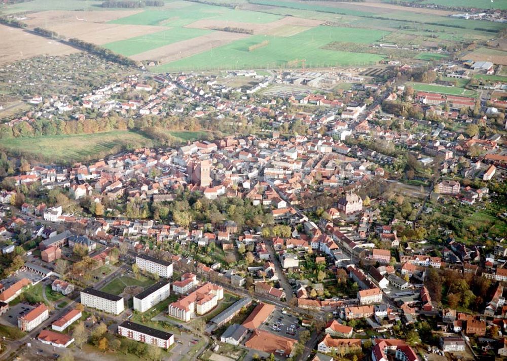 Perleberg / MV von oben - Stadtzentrum von Perleberg in Mecklenburg - Vorpommern.