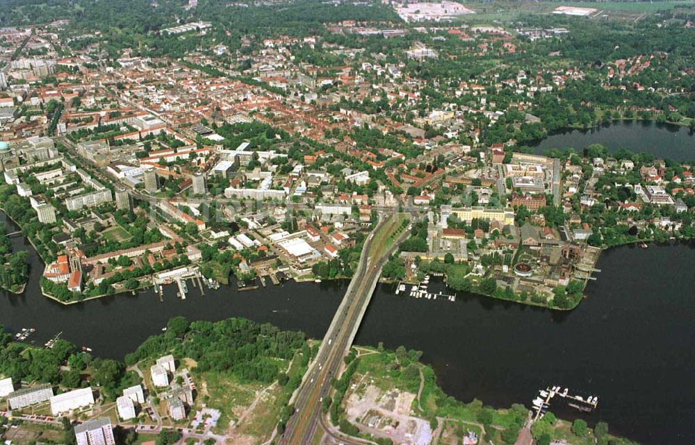 Luftaufnahme Potsdam-Stadt - Stadtzentrum Potsdam.