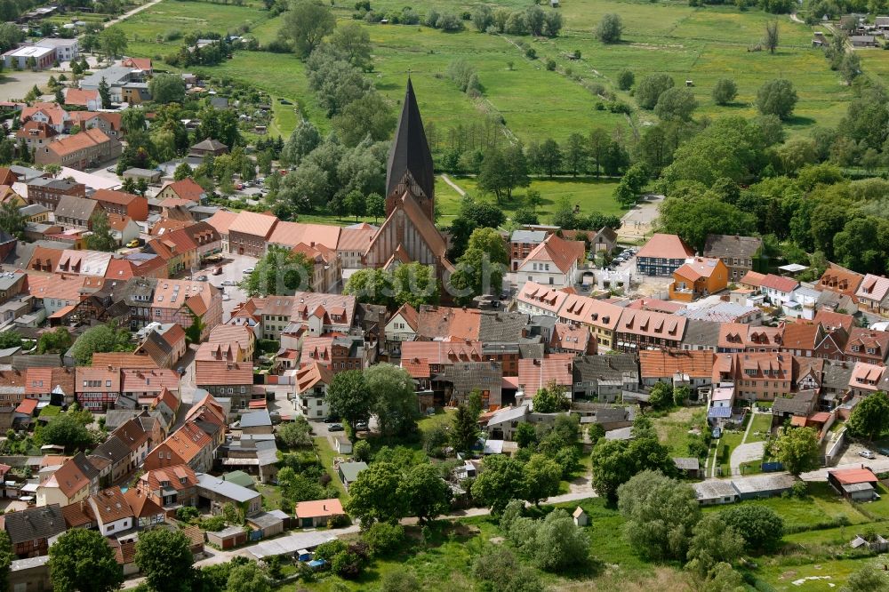 Luftbild Röbel/Müritz - Stadtzentrum in Röbel/Müritz im Bundesland Mecklenburg-Vorpommern