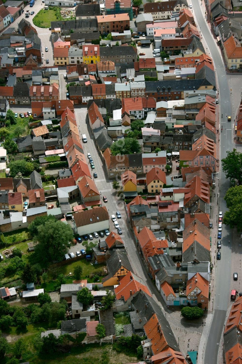 Röbel/Müritz aus der Vogelperspektive: Stadtzentrum in Röbel/Müritz im Bundesland Mecklenburg-Vorpommern