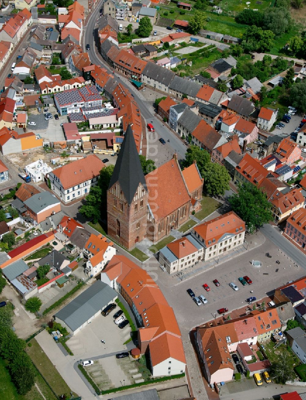 Röbel/Müritz von oben - Stadtzentrum in Röbel/Müritz im Bundesland Mecklenburg-Vorpommern