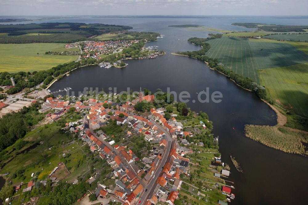 Luftbild Röbel/Müritz - Stadtzentrum in Röbel/Müritz im Bundesland Mecklenburg-Vorpommern