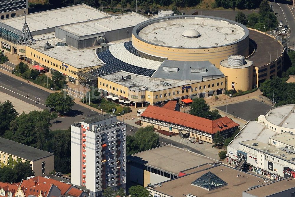 Luftbild Suhl - Stadtzentrum mit dem Rundgebäude des CCS Congress Centrum Suhl - Touristik und Congress GmbH in Suhl im Bundesland Thüringen