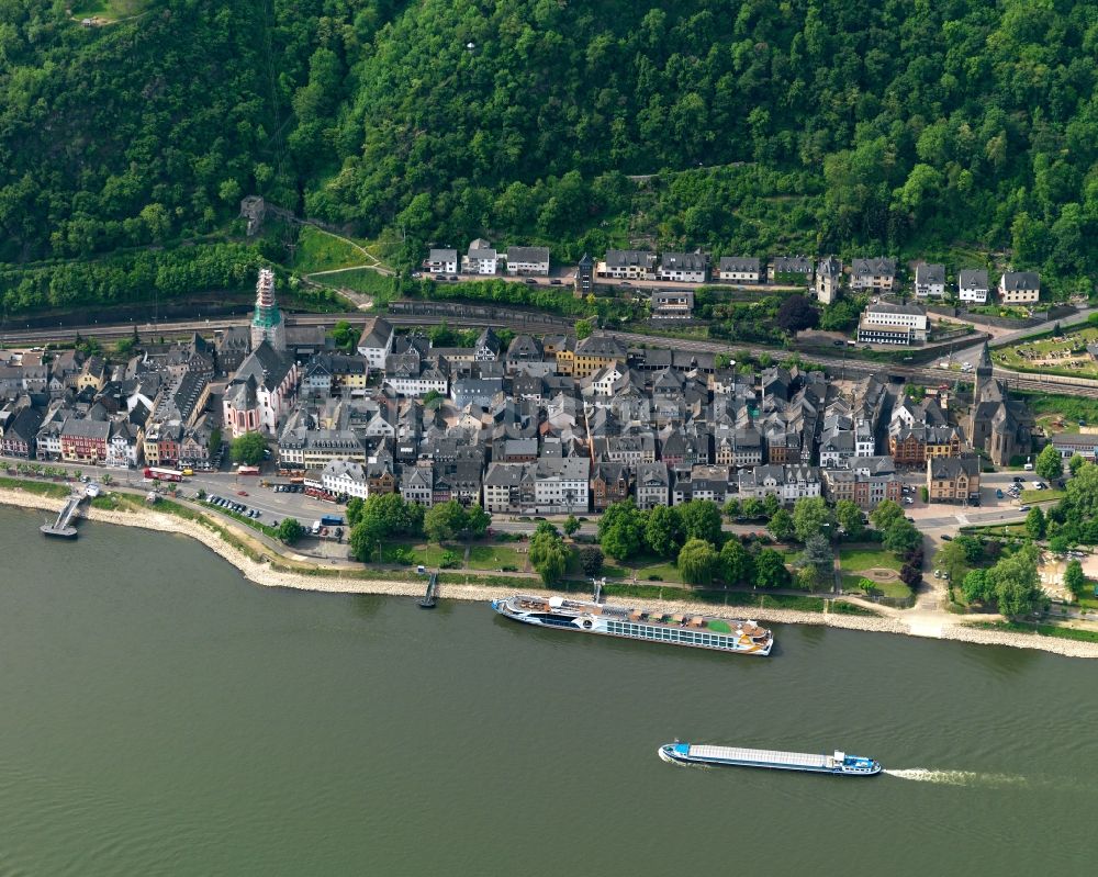 Luftbild Sankt Goarshausen - Stadtzentrum von Sankt Goarshausen im Bundesland Rheinland-Pfalz