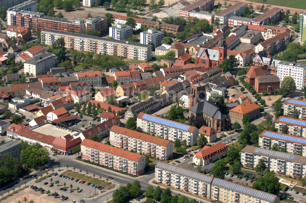  aus der Vogelperspektive: Stadtzentrum von Schwedt an der Oder