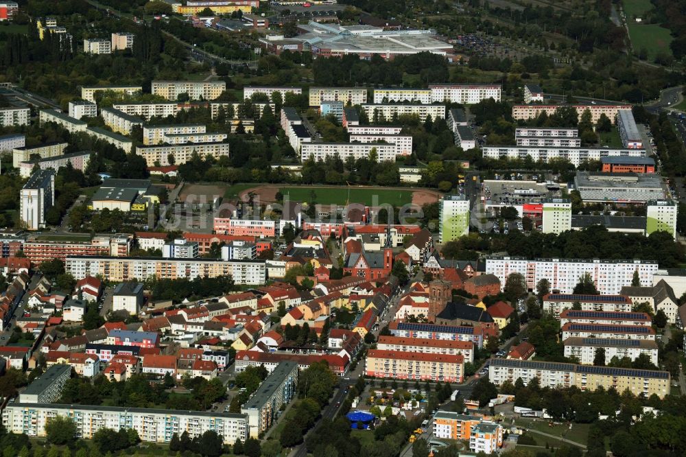 Schwedt/Oder von oben - Stadtzentrum in Schwedt/Oder im Bundesland Brandenburg