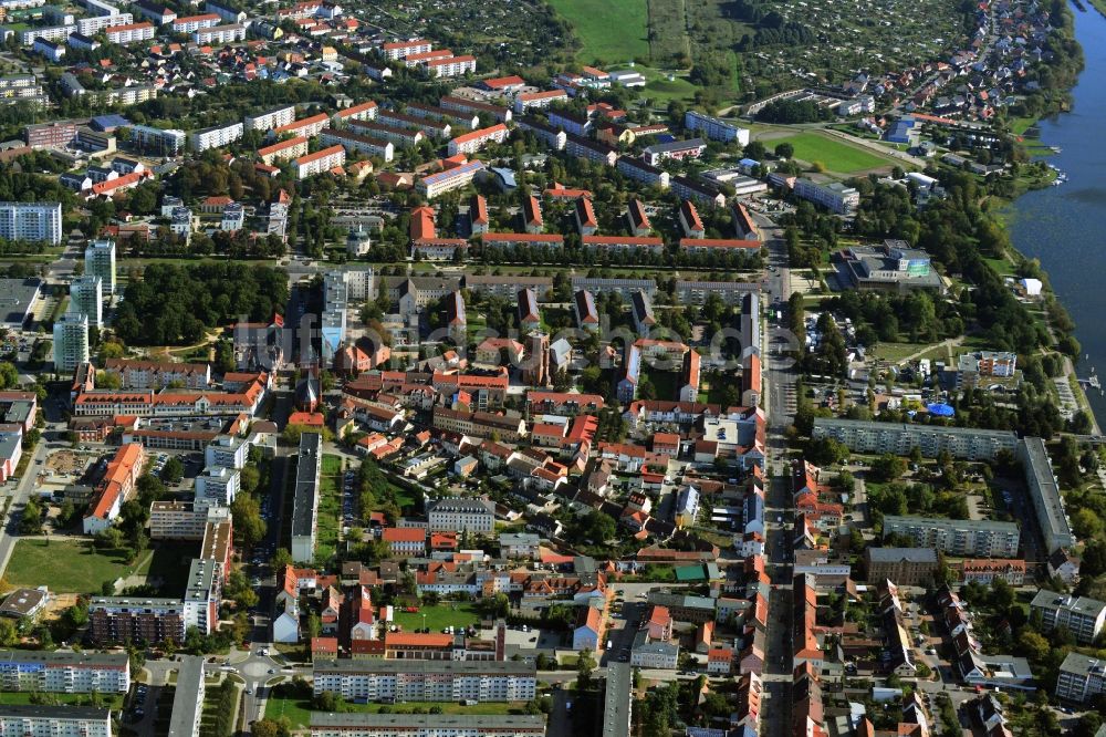 Schwedt/Oder aus der Vogelperspektive: Stadtzentrum in Schwedt/Oder im Bundesland Brandenburg