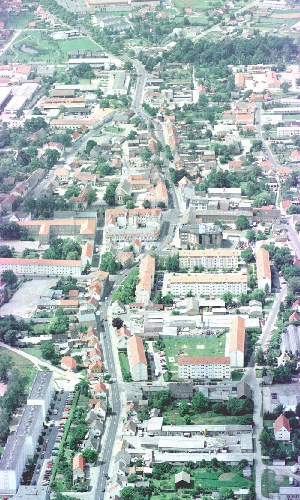 Luftbild Seelow / Brandenburg - Stadtzentrum von Seelow / Brandenburg