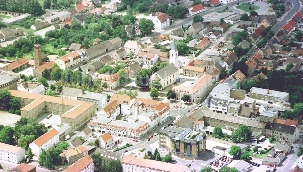 Seelow / Brandenburg von oben - Stadtzentrum in Seelow / Brandenburg