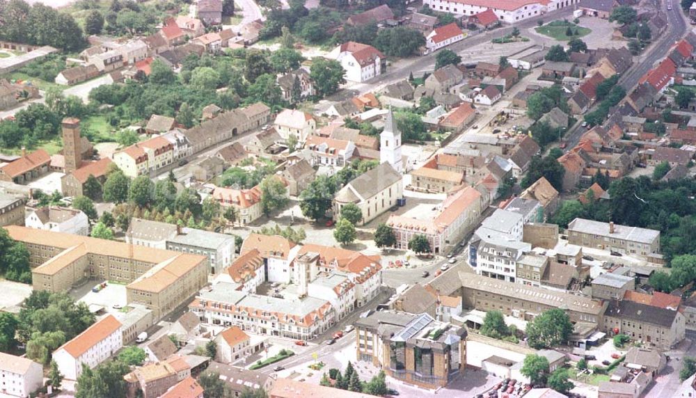 Seelow / Brandenburg aus der Vogelperspektive: Stadtzentrum in Seelow / Brandenburg