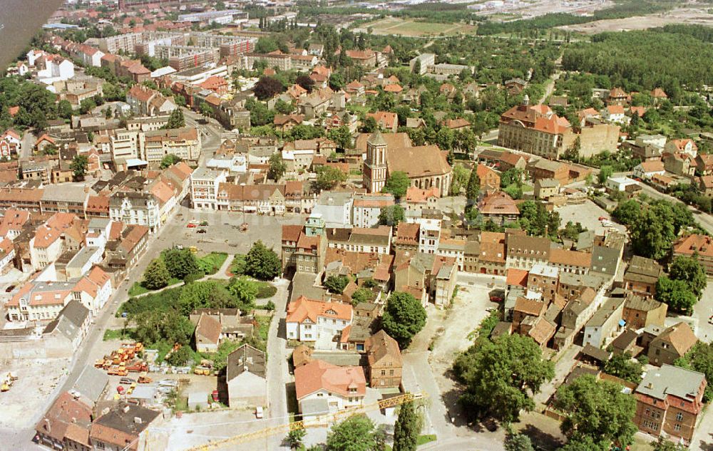 Senftenberg / Brandenburg von oben - Stadtzentrum von Senftenberg in Brandenburg.