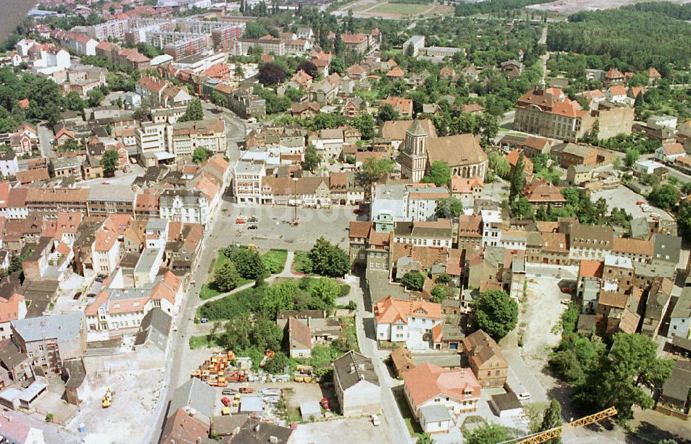 Luftbild Senftenberg / Brandenburg - Stadtzentrum von Senftenberg in Brandenburg.