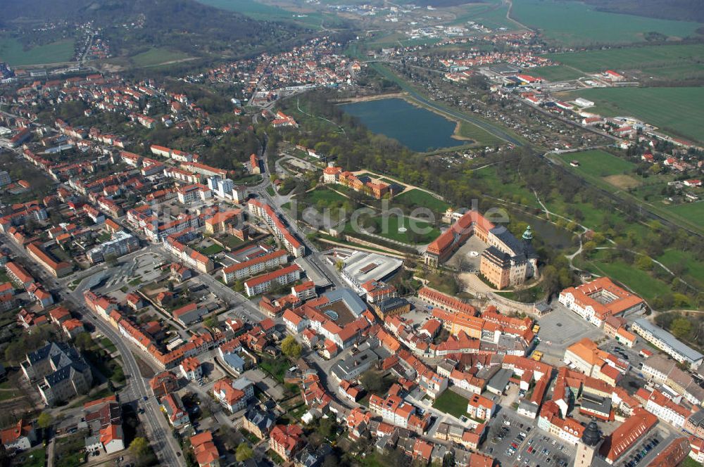 Sondershausen von oben - Stadtzentrum von Sondershausen mit seinen Sehenswürdigkeiten